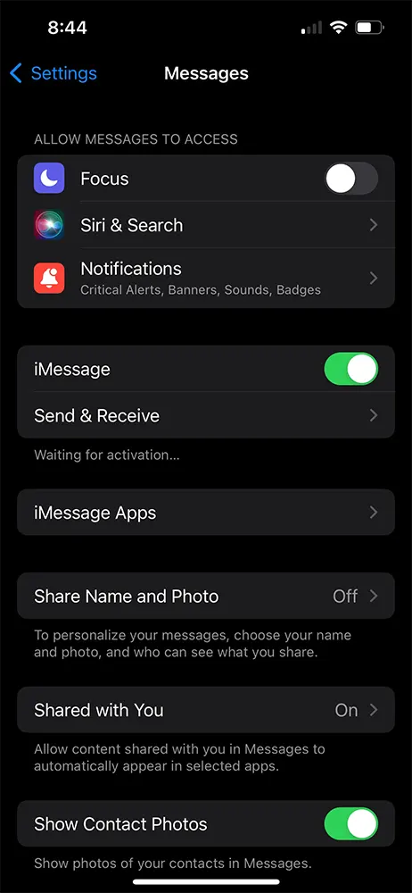 Messages Settings