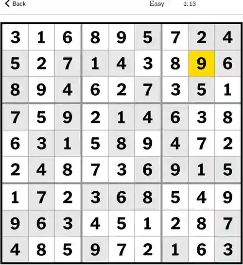 NYT Sudoku Answers Easy 10th December 2023