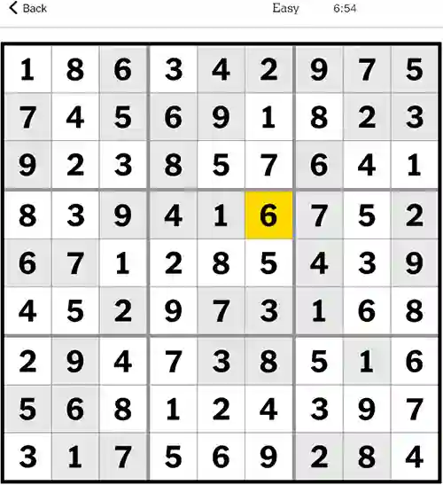 NYT Sudoku Easy 12th December 2023