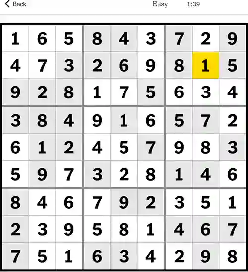 NYT Sudoku Easy 13th December 2023