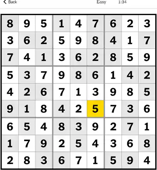 Sudoku Nyt Answers Easy 18th December 2023