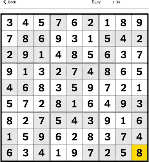 NYT Sudoku Easy 19th December 2023