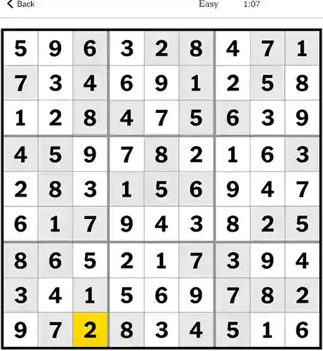 NYT Sudoku Easy 22nd December 2023