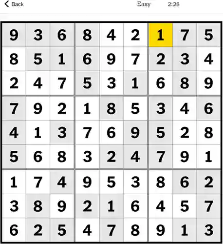 Sudoku NYT Easy Answers 27th December 2023