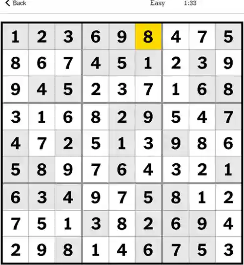 NYT Sudoku Easy 5th December 2023