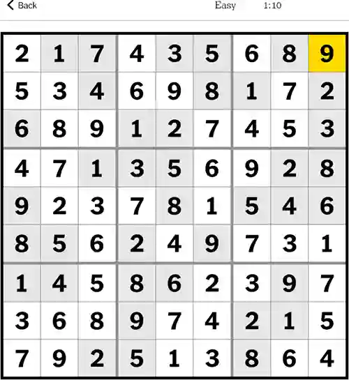 NYT Sudoku Easy 7th December 2023