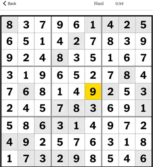 NYT Sudoku Answers Hard 10th December 2023