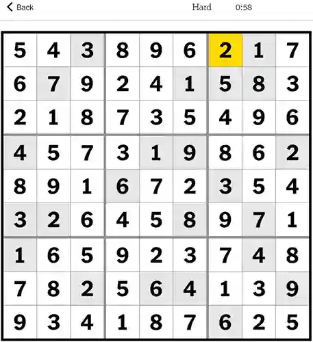 Sudoku NYT Hard Answers 27th December 2023