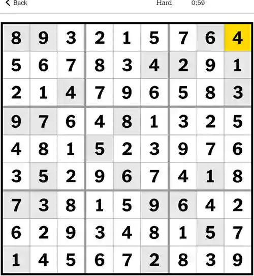 NYT Sudoku Hard 6th December 2023