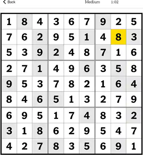 NYT Sudoku Medium 13th December 2023