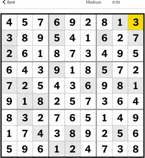 NYT Sudoku Medium Answers 14th December 2023