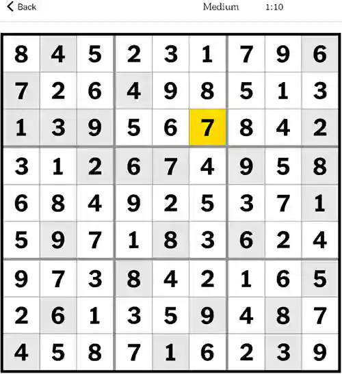 NYT Sudoku Medium 15th December 2023