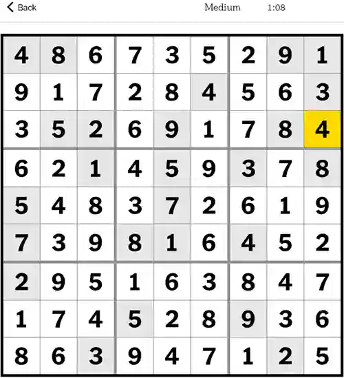 Sudoku Nyt Answers Medium 18th December 2023