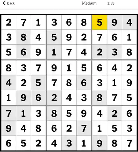 Sudoku NYT Answers Medium 30th December 2023