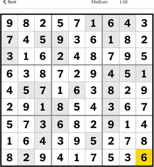 NYT Sudoku Medium 3rd December 2023