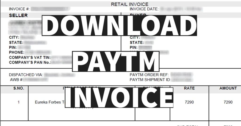 Download Invoice from Paytm