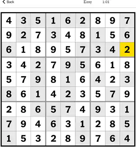 NYT Sudoku Easy 5th January 2024