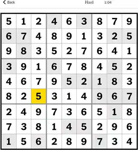 Sudoku NYT Answers Hard 4th January 2024