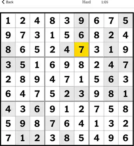 NYT Sudoku Hard 5th January 2024