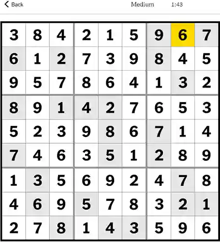 Sudoku NYT Answers Medium 4th January 2024