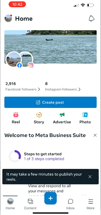 Meta Business It make take few minutes