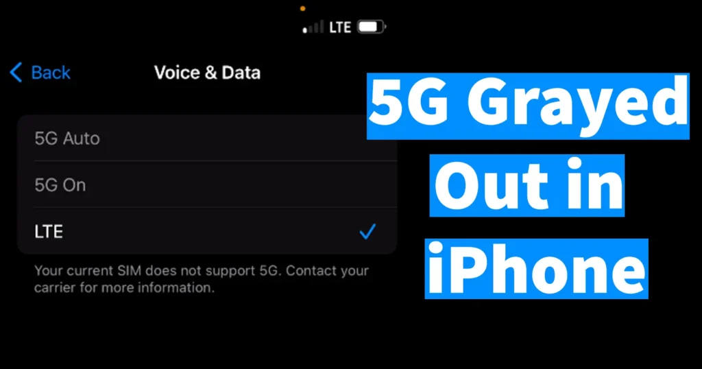 5G Grayed Out in iPhone