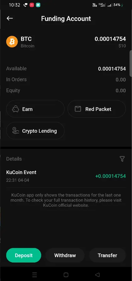 Kucoin Funding Account Airdrop Balance