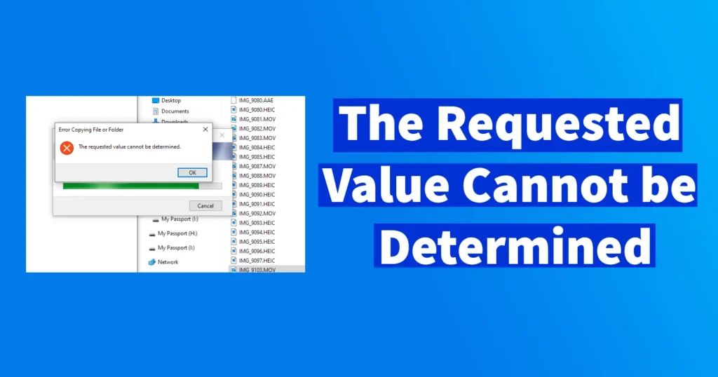 The Requested Value Cannot be Determined iPhone to PC