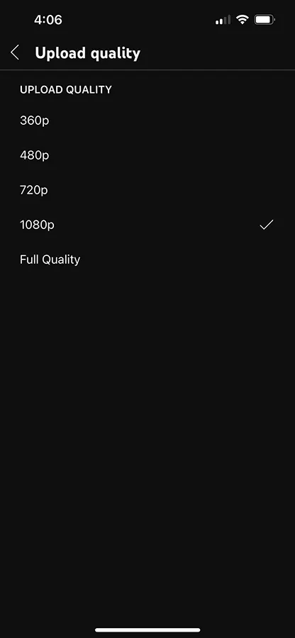 YouTube Uploads Full Quality iPhone