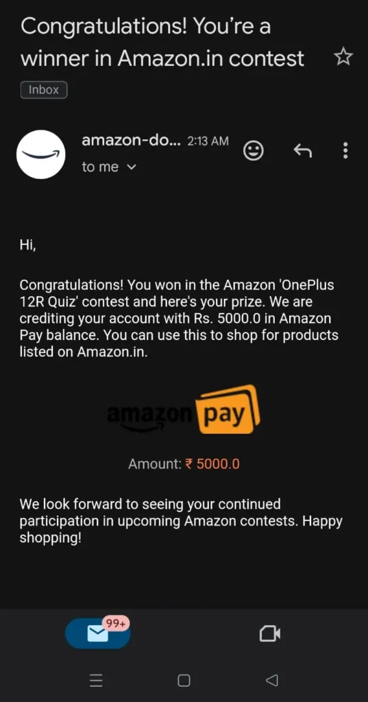 Amazon Prize 5000