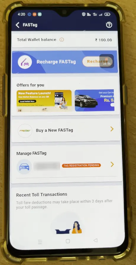 Bajaj Pay Tag Registration Pending