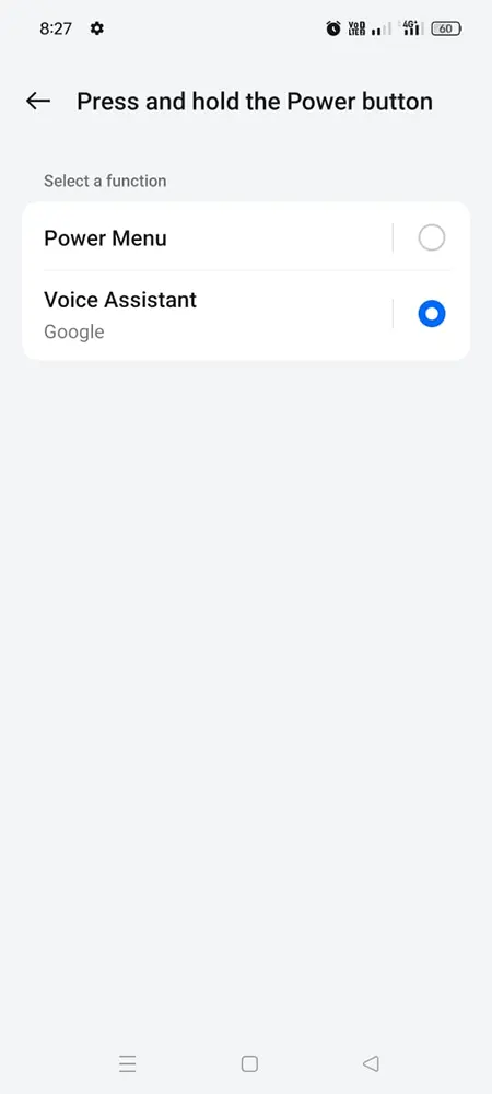 Press and Hold the Power Button Voice Assistant