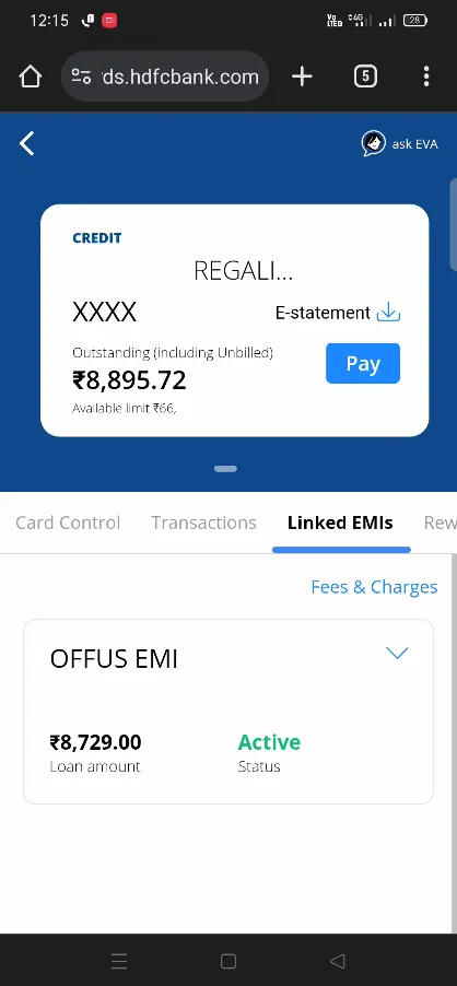 HDFC My Cards Linked EMIS