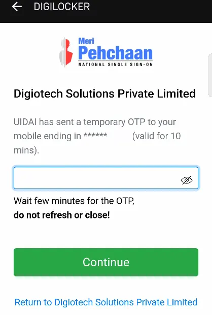 Digilocker OTP