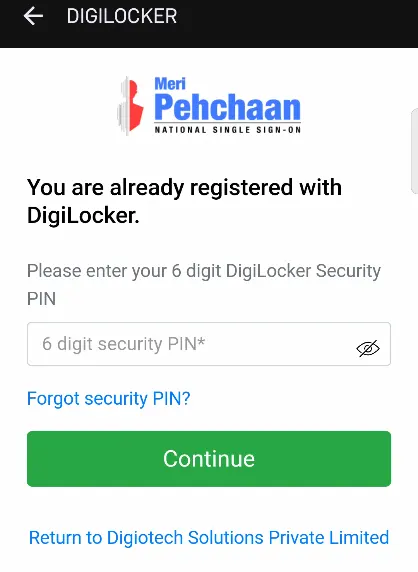 Digilocker PIN