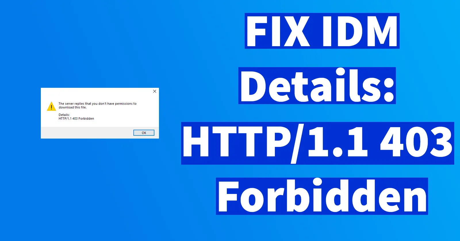 Fix IDM Error The Server Replies that you don't have permissions to ...