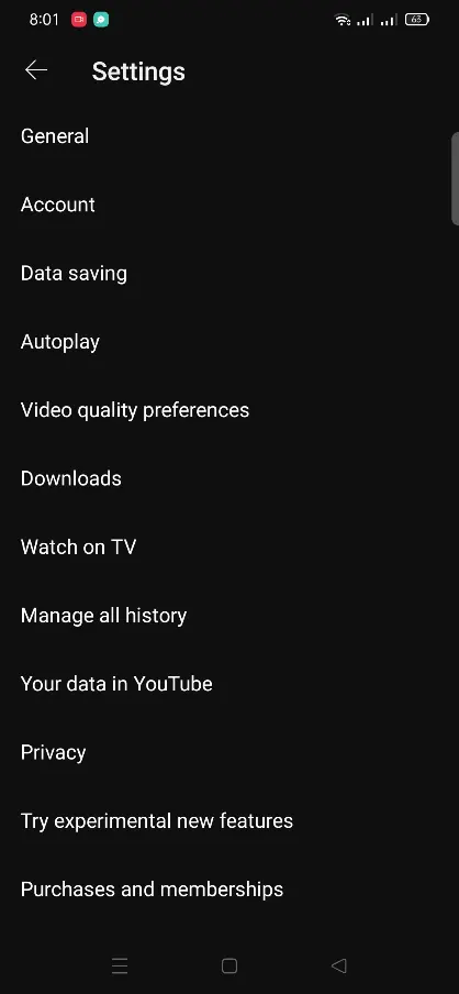 YouTube Settings