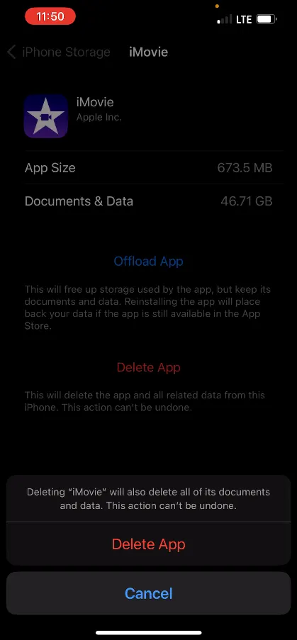 iMovie Delete App