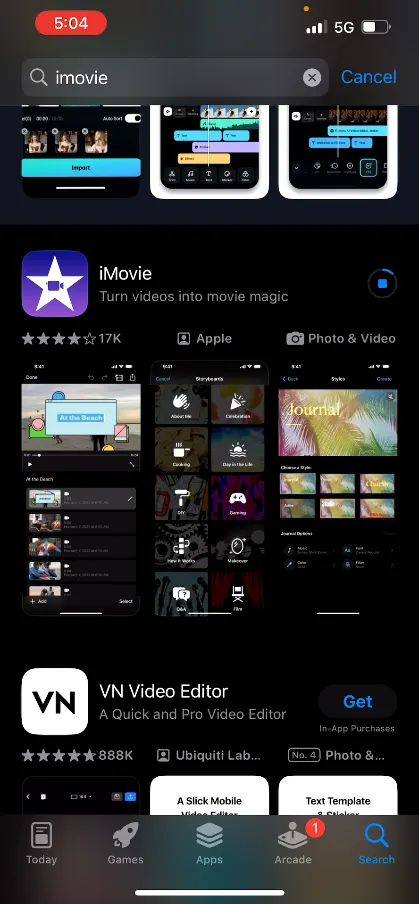 iMovie Search App