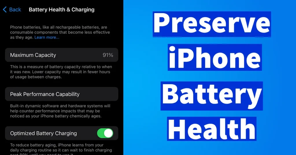 Preserve Battery Health on iPhone