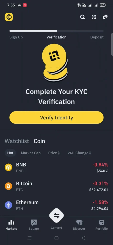 Complete your KYC Verification