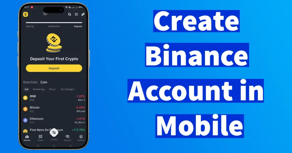 Create Binance Account in Mobile in India