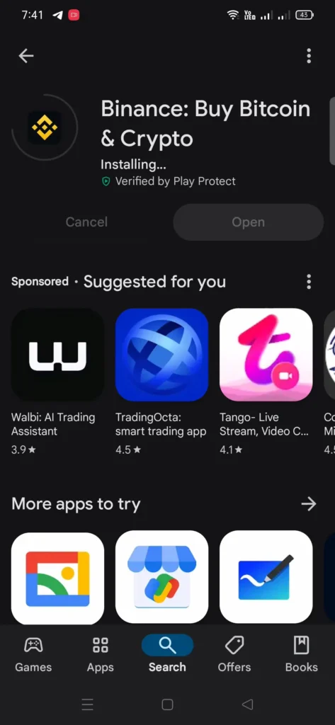 Install Binance app