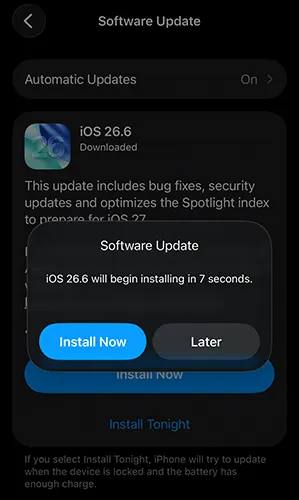 iOS Install Begin