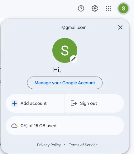 Gmail Manage your Google Account