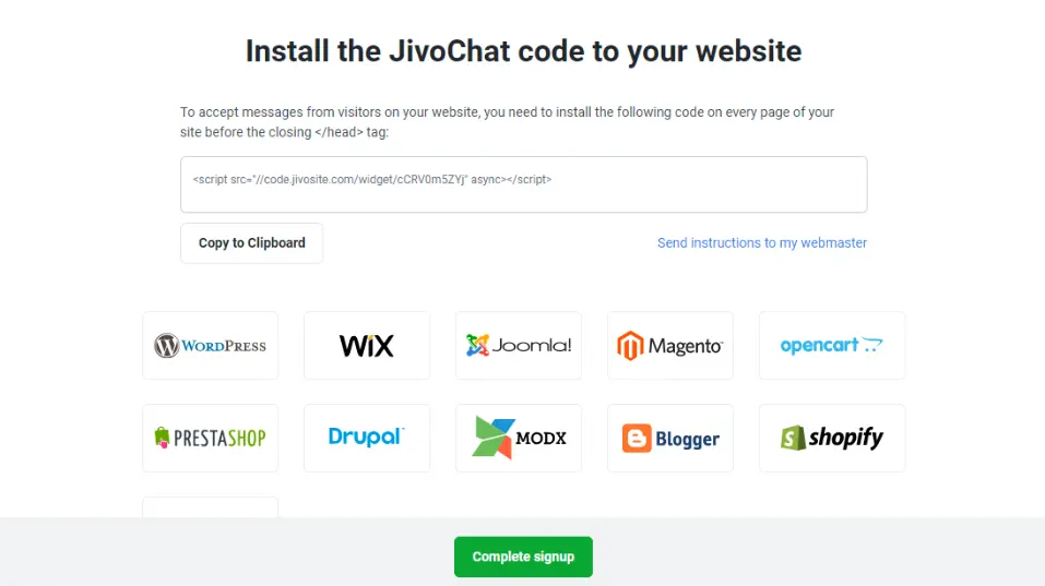 Install Jivochat