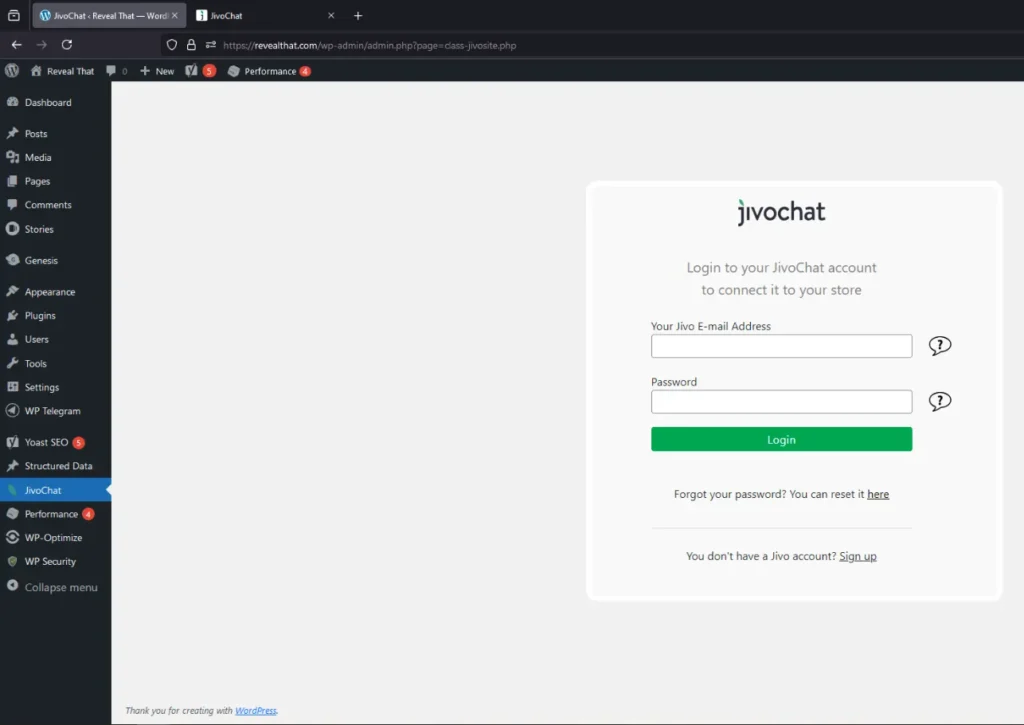 JivoChat Login