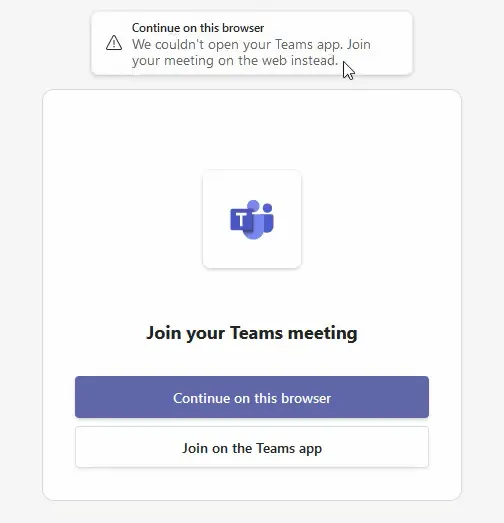 We Couldn't Open your Teams app