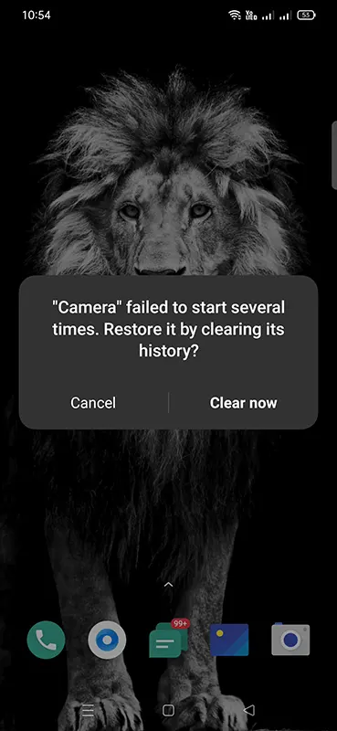 Camera Failed to Start Several Times. restore it by clearing its history