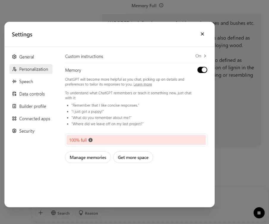 CharGPT Settings Personalization